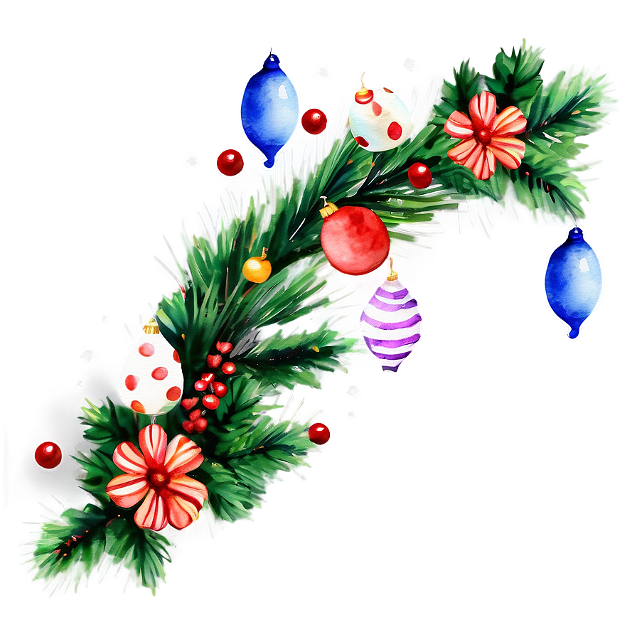 Watercolor Festive Decorations Png 05032024 PNG Image