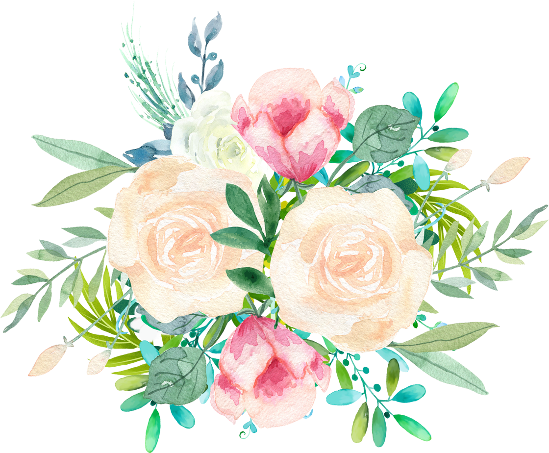 Watercolor Floral Bouquet Illustration PNG Image