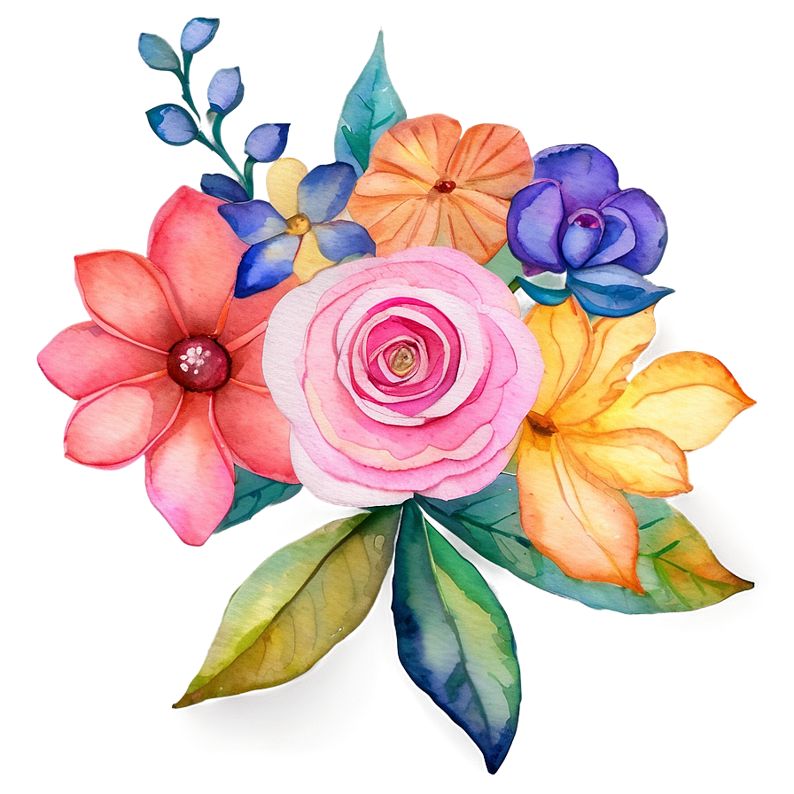 Watercolor Floral Creations Png 40 PNG Image