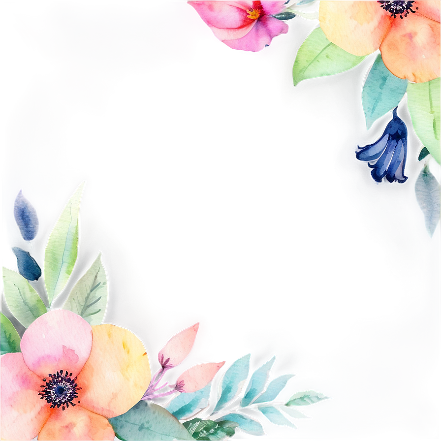 Watercolor Floral Frames Png 10 PNG Image