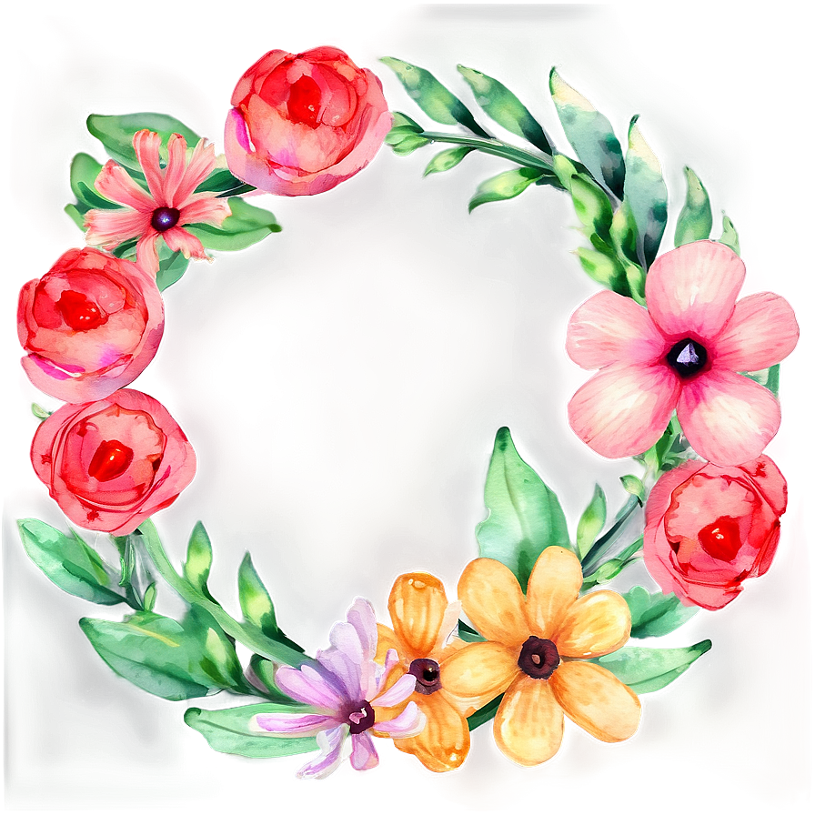 Watercolor Floral Frames Png Pce PNG Image