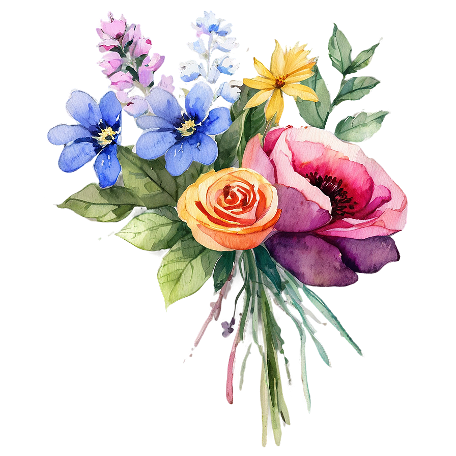 Watercolor Flower Bouquet Png Cbj PNG Image