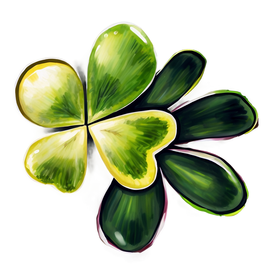 Watercolor Four Leaf Clover Png 05252024 PNG Image