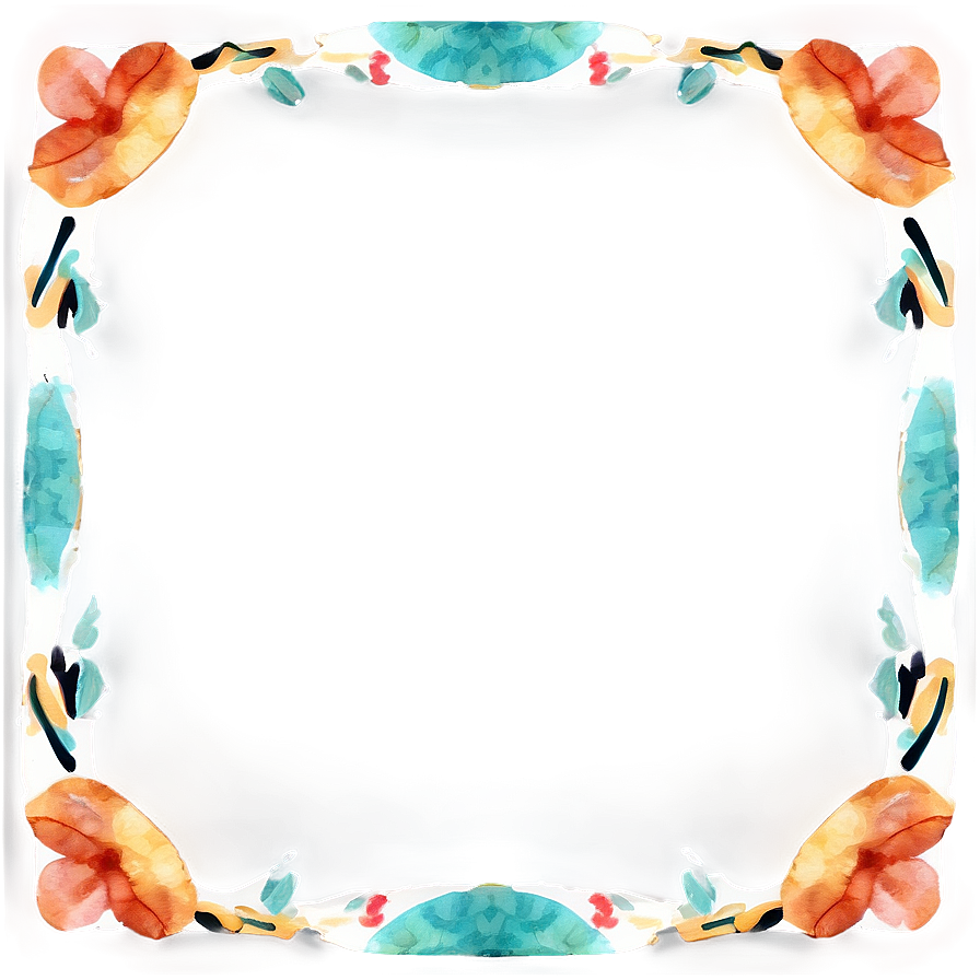 Watercolor Frame Border Png Qub2 PNG Image