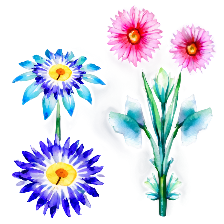 Watercolor Garden Flowers Png 37 PNG Image