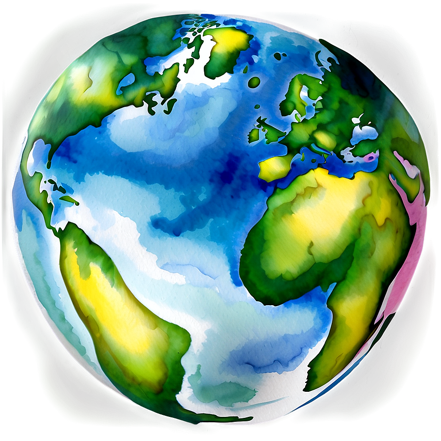 Watercolor Globe Artwork Png 05042024 PNG Image