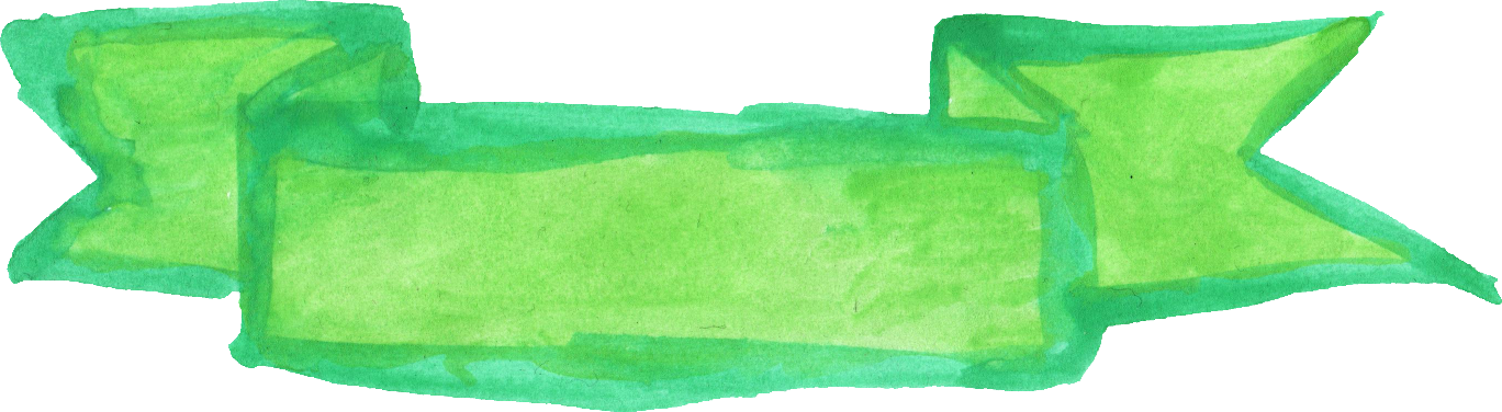 Watercolor Green Banner Illustration PNG Image