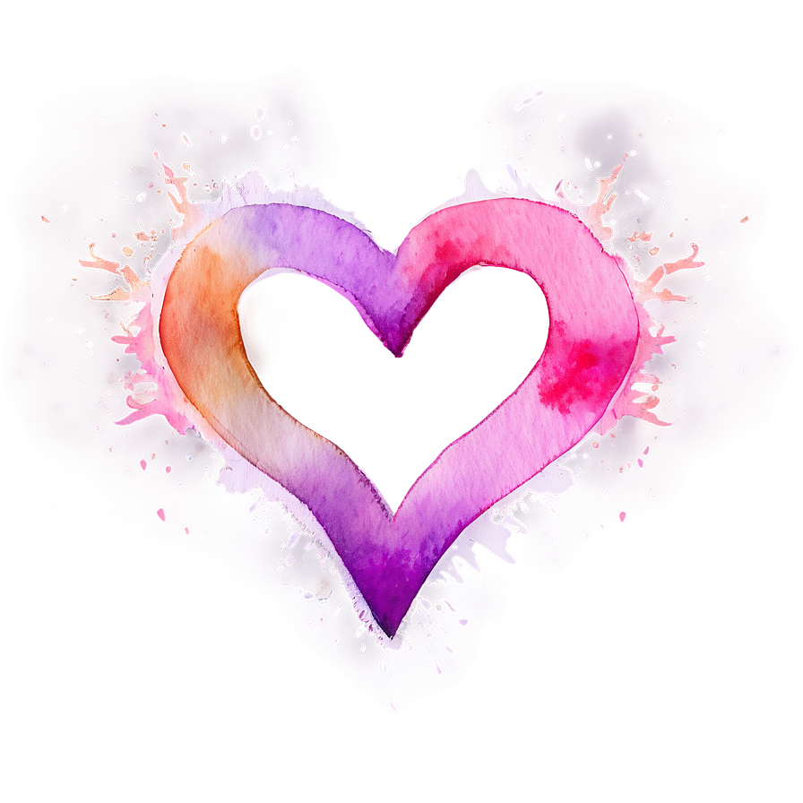 Watercolor Heart Overlay Png Qyw18 PNG Image