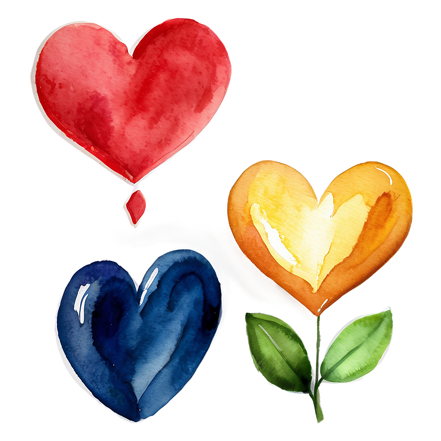 Watercolor Heart Painting Png Cbw PNG Image