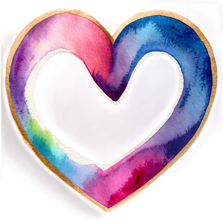 Watercolor Heart Painting Png D PNG Image