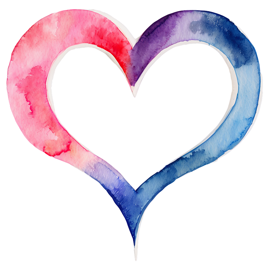 Watercolor Heart Painting Png Dis54 PNG Image