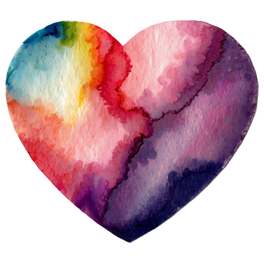 Watercolor Heart Print Png 21 PNG Image