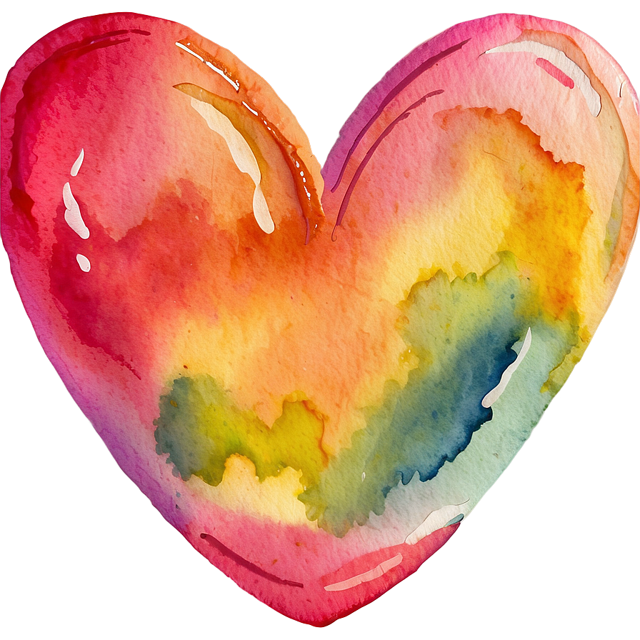 Watercolor Heart Transparent Png Fkc PNG Image