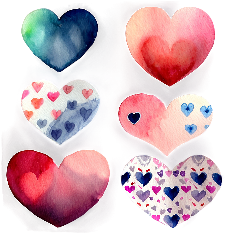 Watercolor Hearts Png 28 PNG Image