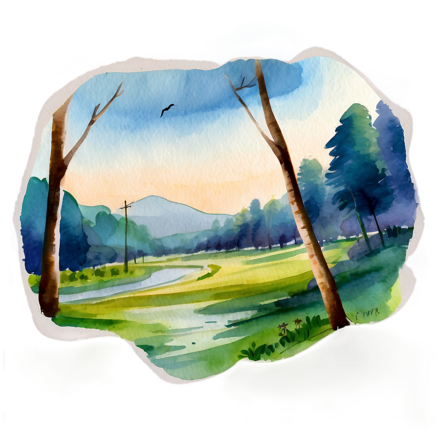 Watercolor Landscape Png Tlv42 PNG Image