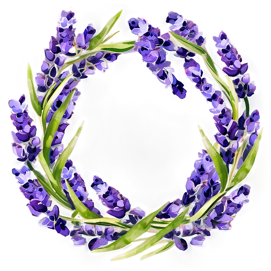 Watercolor Lavender Wreath Png Xiw PNG Image