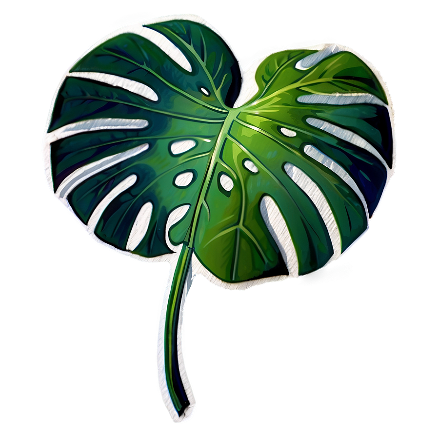 Watercolor Monstera Leaf Png 05232024 PNG Image