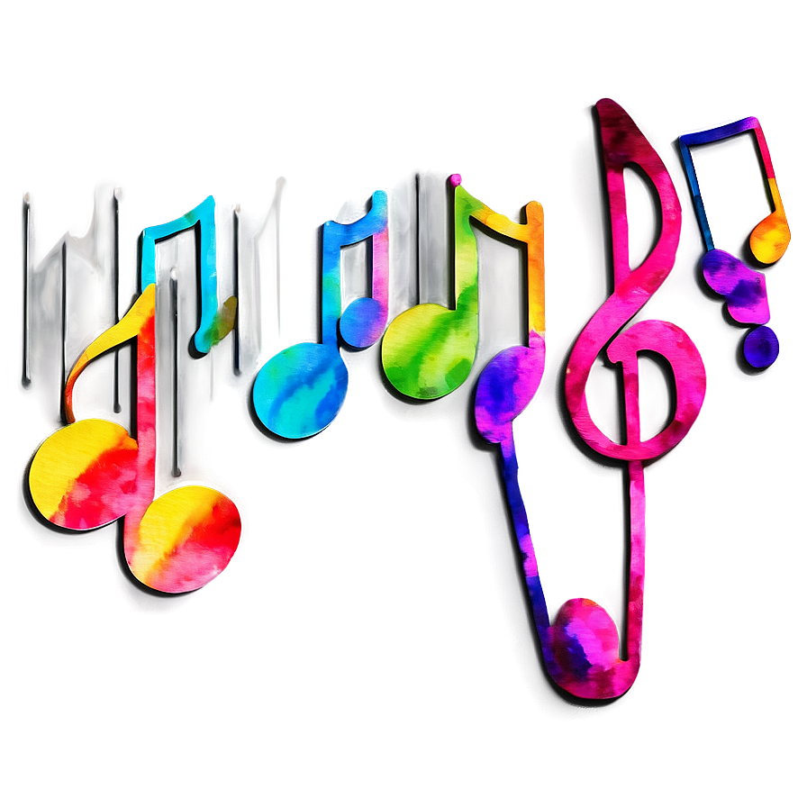 Watercolor Music Notes Png Lyc PNG Image