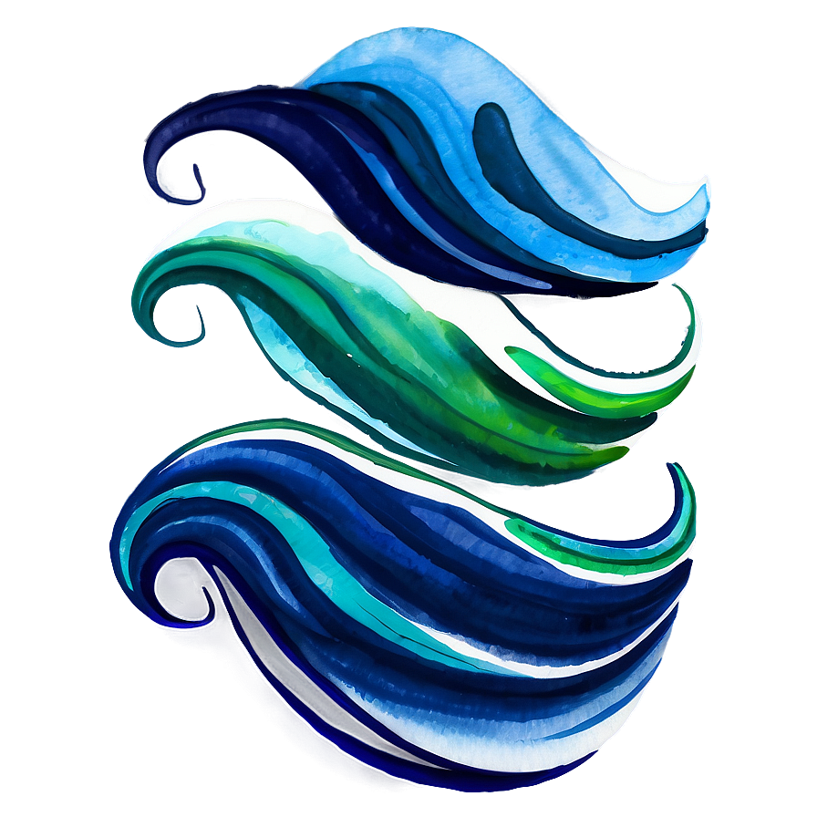 Watercolor Ocean Waves Png Kpp PNG Image