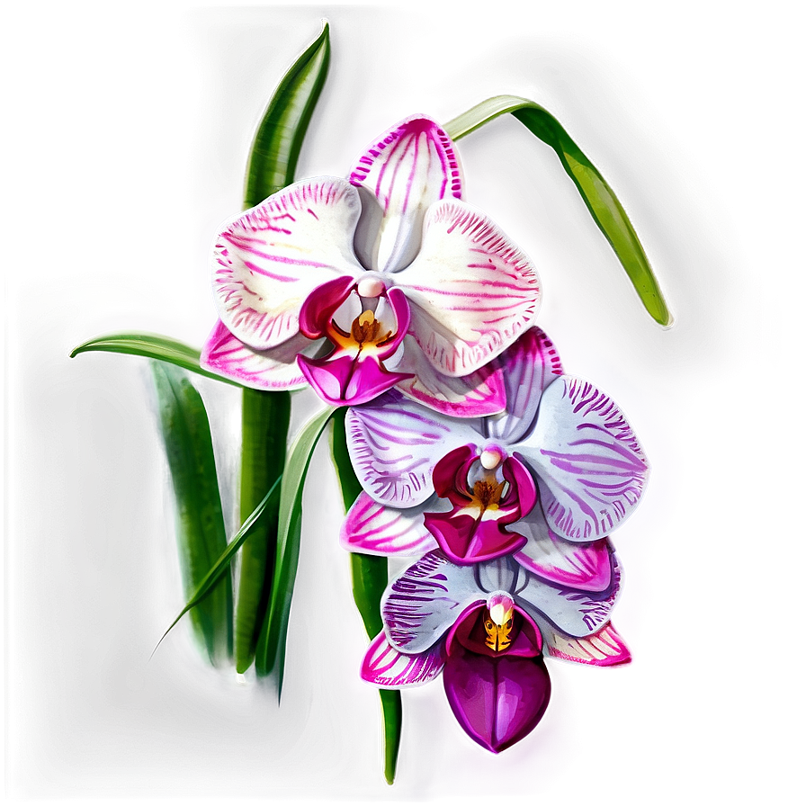 Watercolor Orchid Collection Png Nsh PNG Image