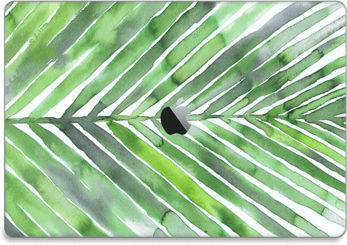 Watercolor Palm Leaves Pattern PNG Image