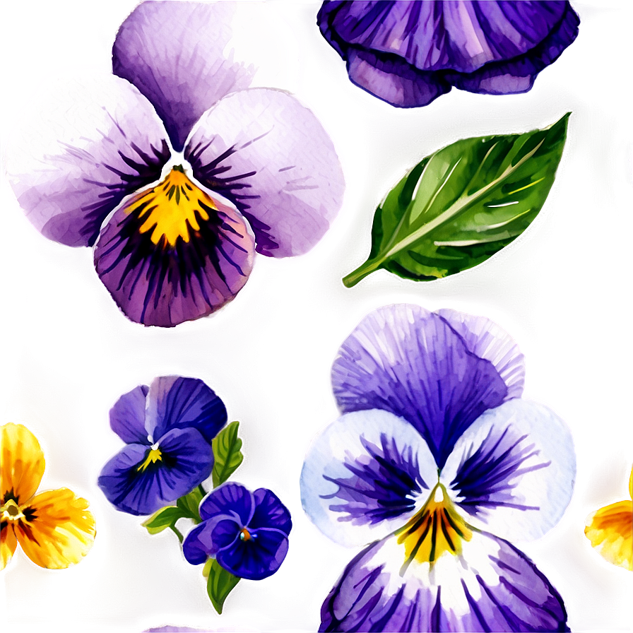 Watercolor Pansy Png Qnu PNG Image