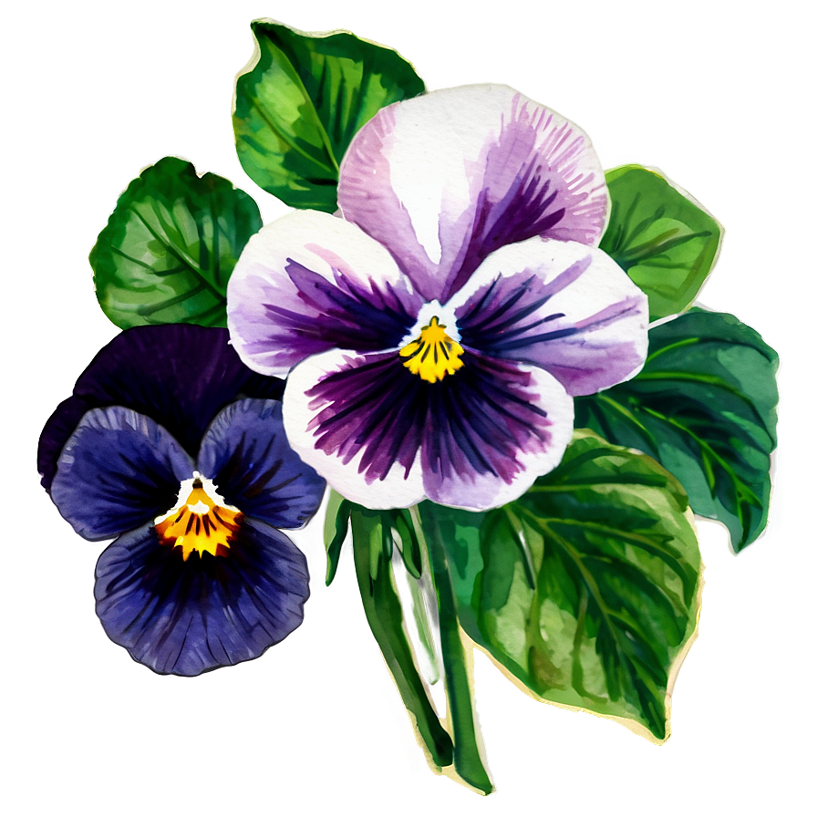 Watercolor Pansy Png Rrv PNG Image