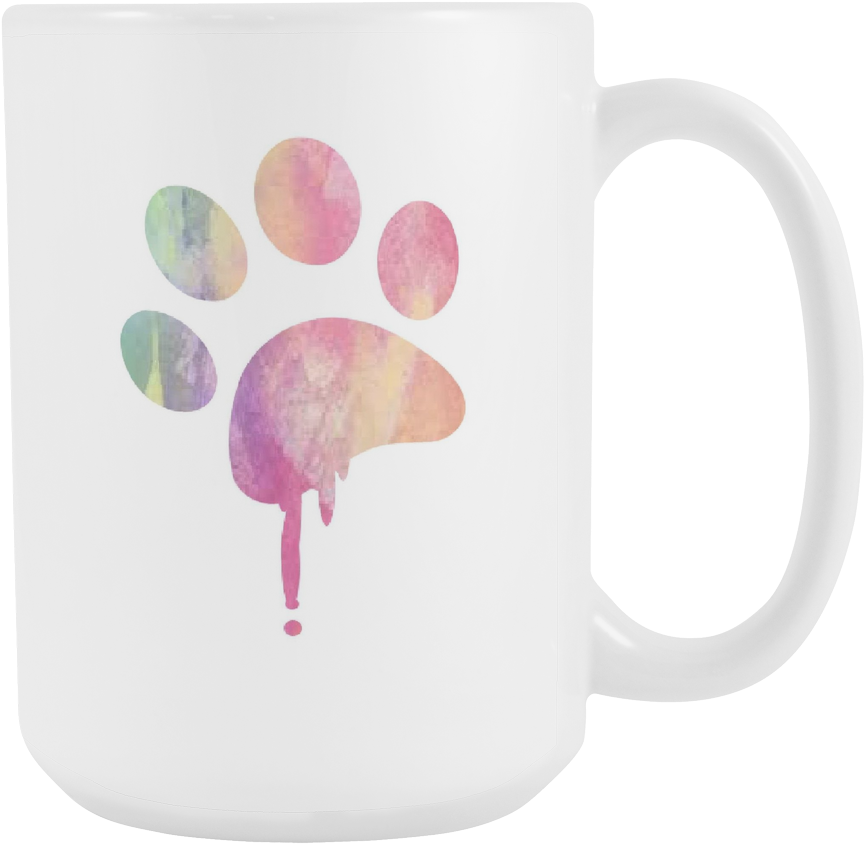 Watercolor Paw Print Mug PNG Image