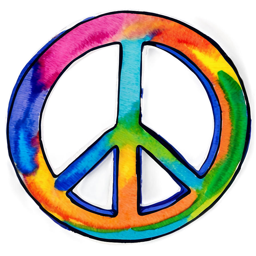 Watercolor Peace Sign Png 05252024 PNG Image