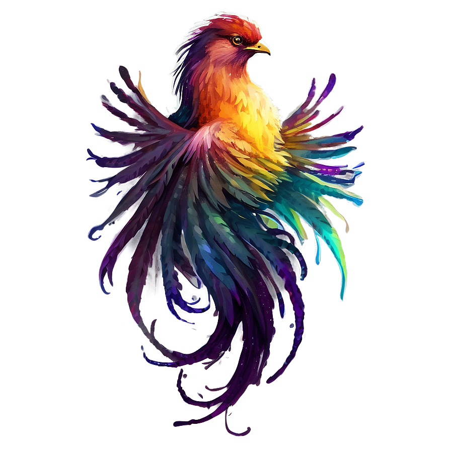 Watercolor Phoenix Art Png 05062024 PNG Image