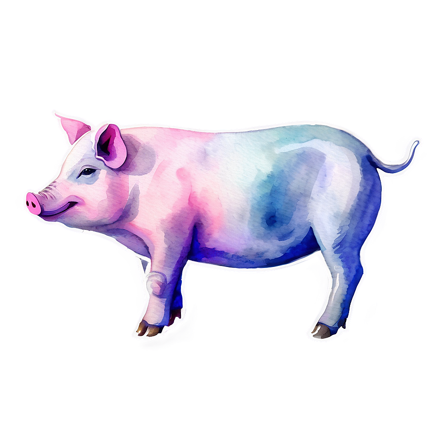 Watercolor Pig Png Bjo86 PNG Image