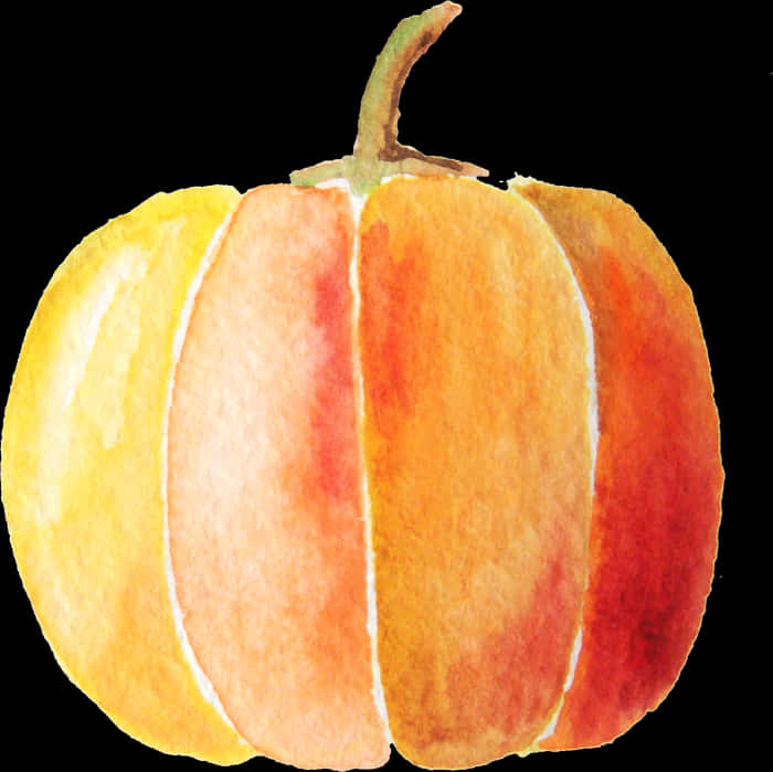 Watercolor Pumpkin Artwork PNG Image