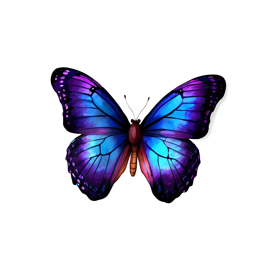 Watercolor Purple Butterfly Png Gxx PNG Image