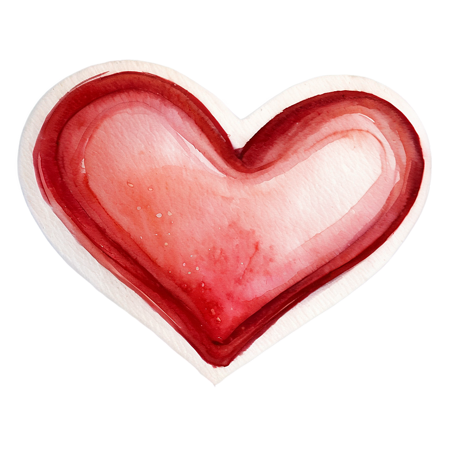 Watercolor Red Heart Emoji Png Kiv PNG Image