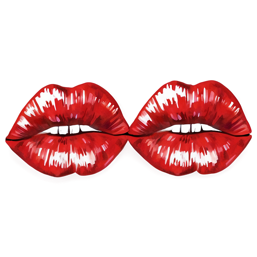 Watercolor Red Lips Art Png 91 PNG Image