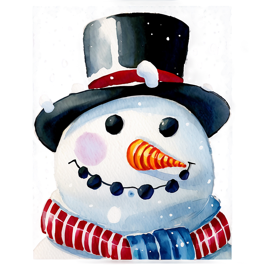 Watercolor Snowman Painting Png 48 PNG Image