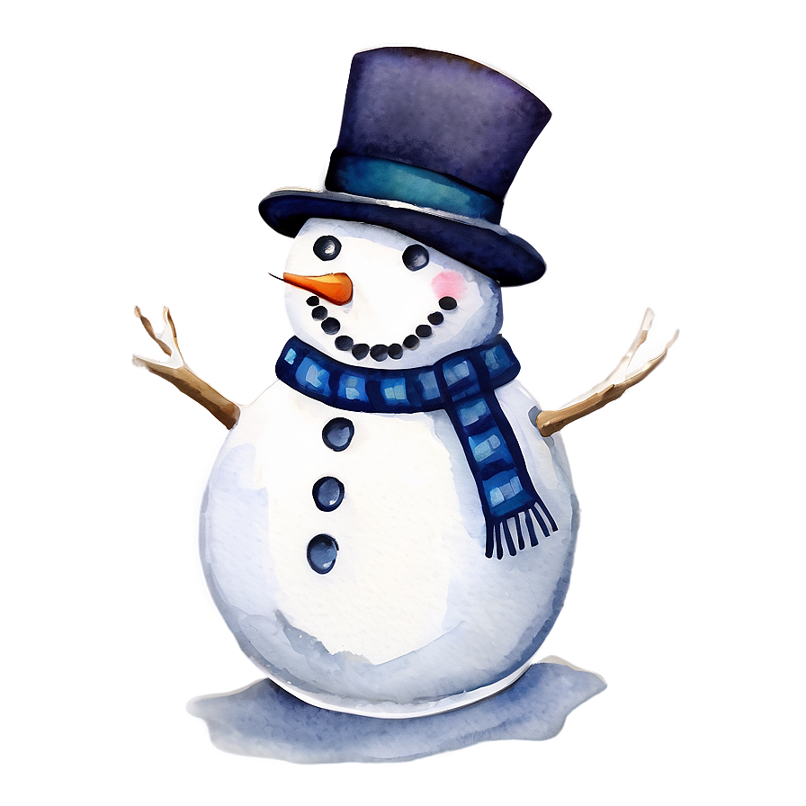 Watercolor Snowman Painting Png 84 PNG Image