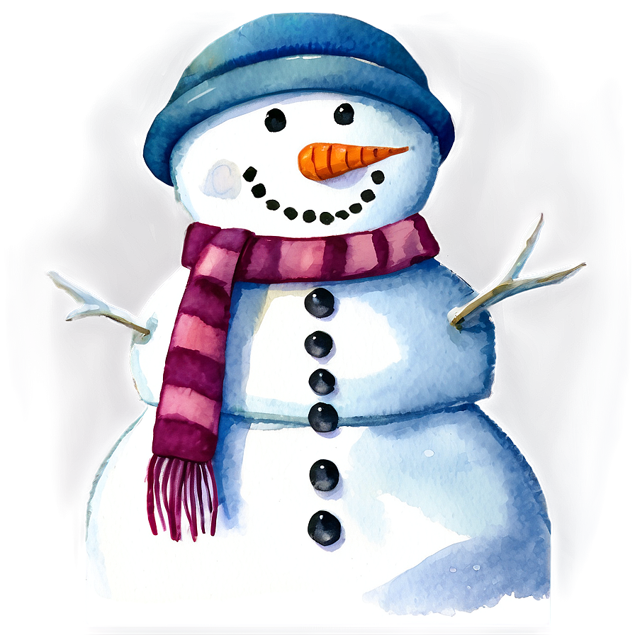 Watercolor Snowman Painting Png Wdg46 PNG Image