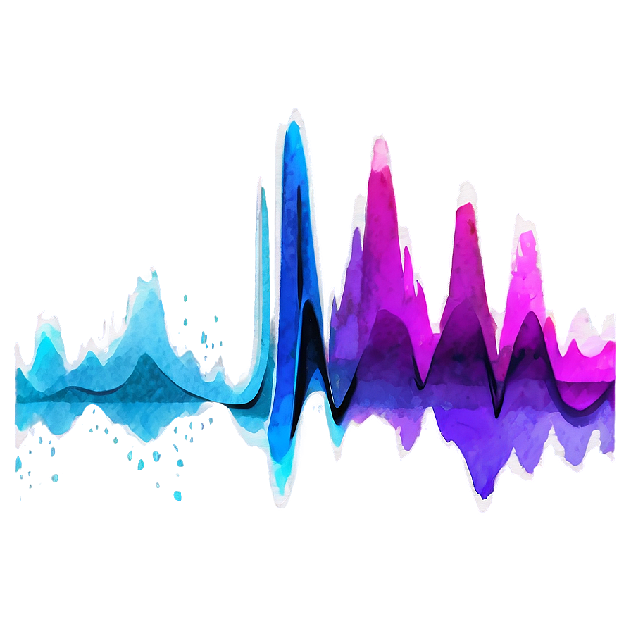 Watercolor Sound Wave Png Ofk90 PNG Image