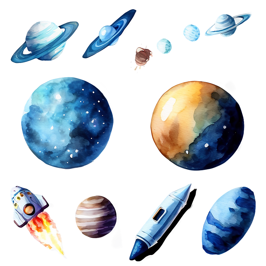 Watercolor Space Elements Png 53 PNG Image