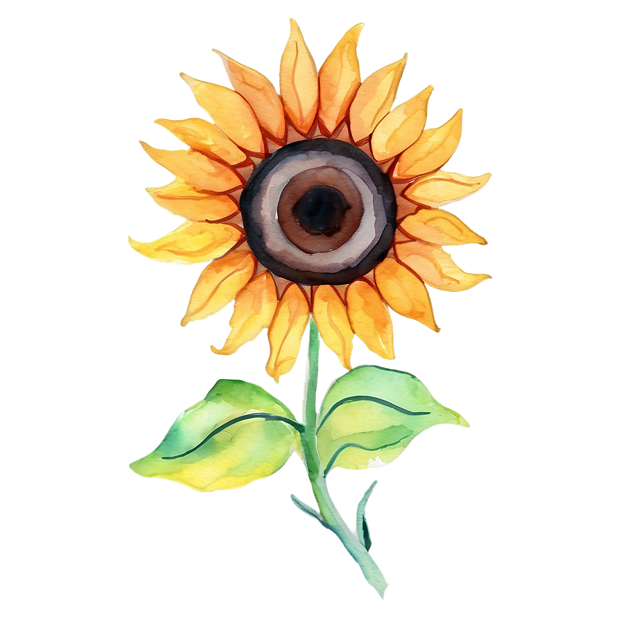 Watercolor Sunflower Artwork Design Png 52 PNG Image