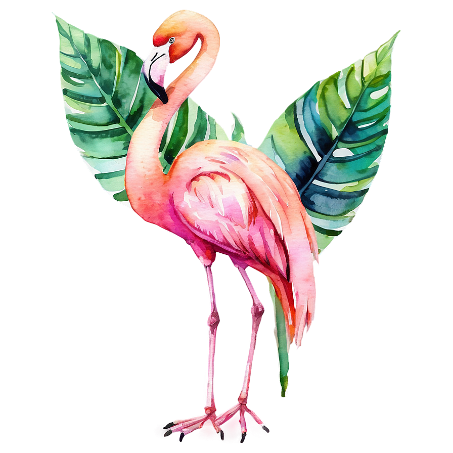 Watercolor Tropical Flamingo Png Uql20 PNG Image