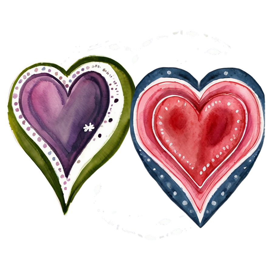 Watercolor Valentine Heart Png Afo PNG Image