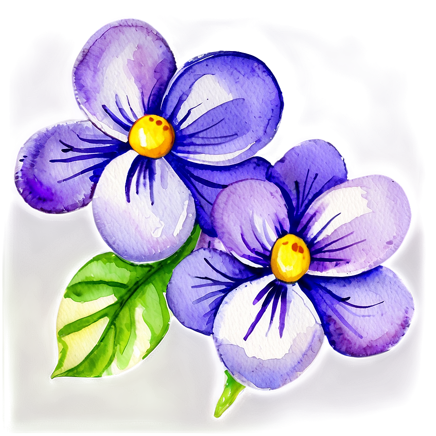 Watercolor Violet Flowers Png 05252024 PNG Image