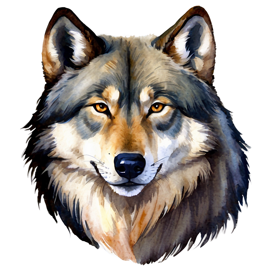 Watercolor Wolf Head Painting Png Cxg11 PNG Image