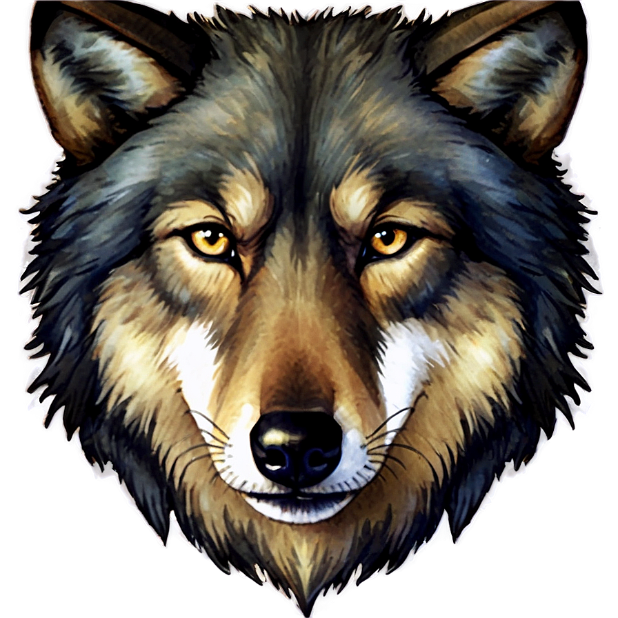 Watercolor Wolf Painting Png Teu PNG Image