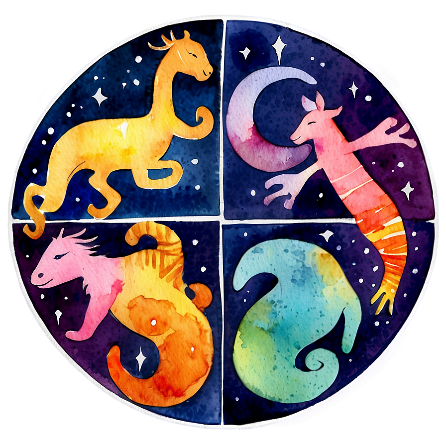 Watercolor Zodiac Signs Png 05032024 PNG Image