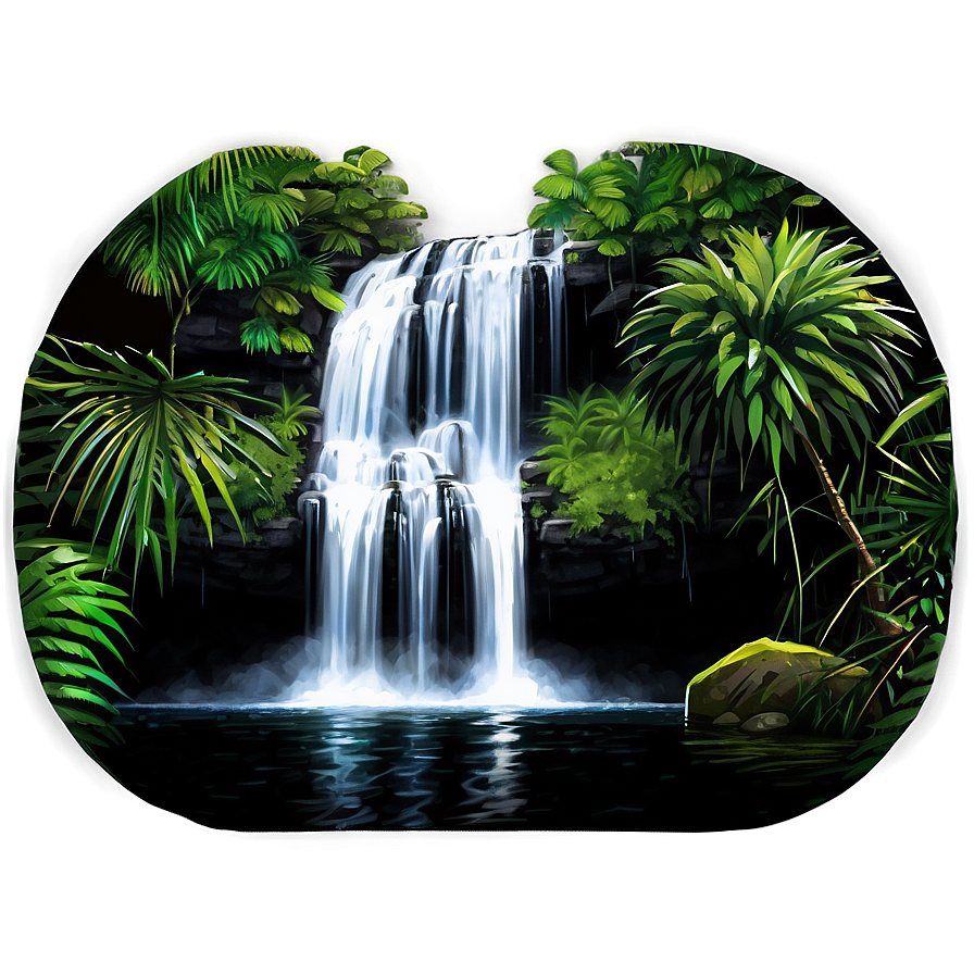 Waterfall In Deep Forest Png 05212024 PNG Image