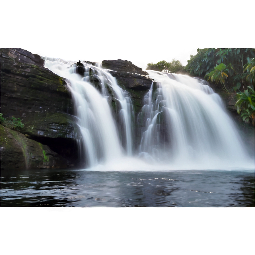 Waterfall In Misty Morning Png Xni PNG Image