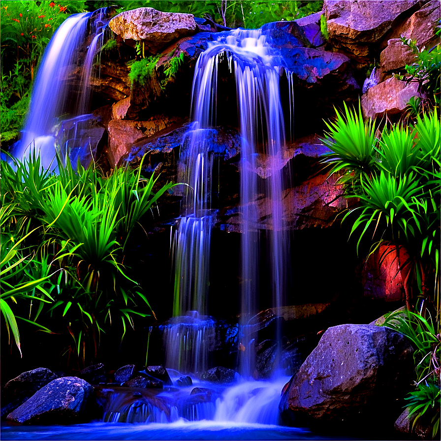 Waterfall In Rocky Mountains Png Ysj PNG Image